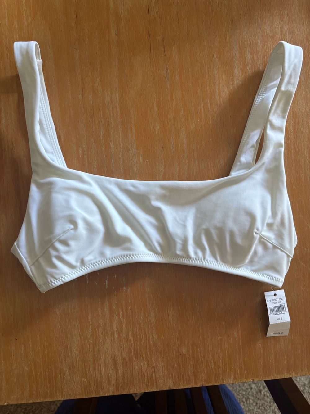 aerie White Scoop Bikini Top